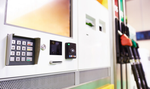 Payment terminal modern filling station for cars