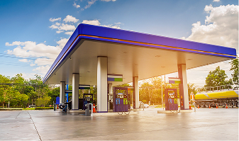 Exterior of convenience store gas station