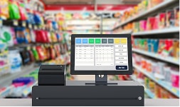 Software on screen in convenience store