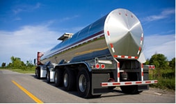 Large fuel delivery truck on road
