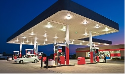 Exterior of gas station